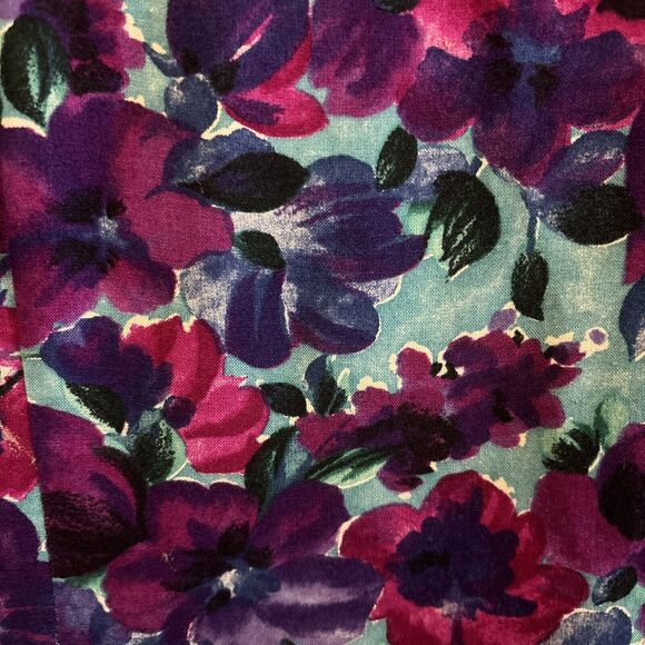 CK Editions Dress Vintage Floral Purple Small 9 Blue Bodycon Vintage Short - Picture 6 of 6